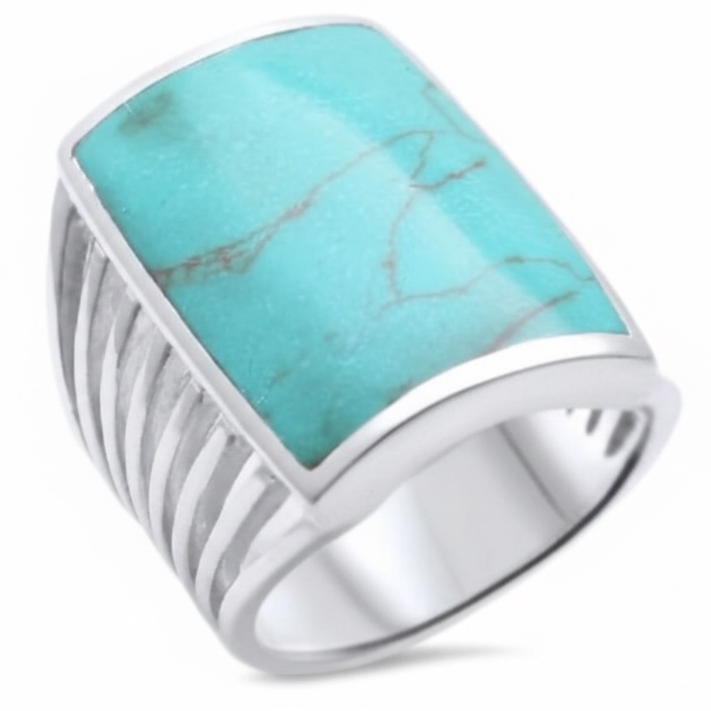 Womens‎ Sterling Silver .925 Turquoise  Cocktail Ring Size 7